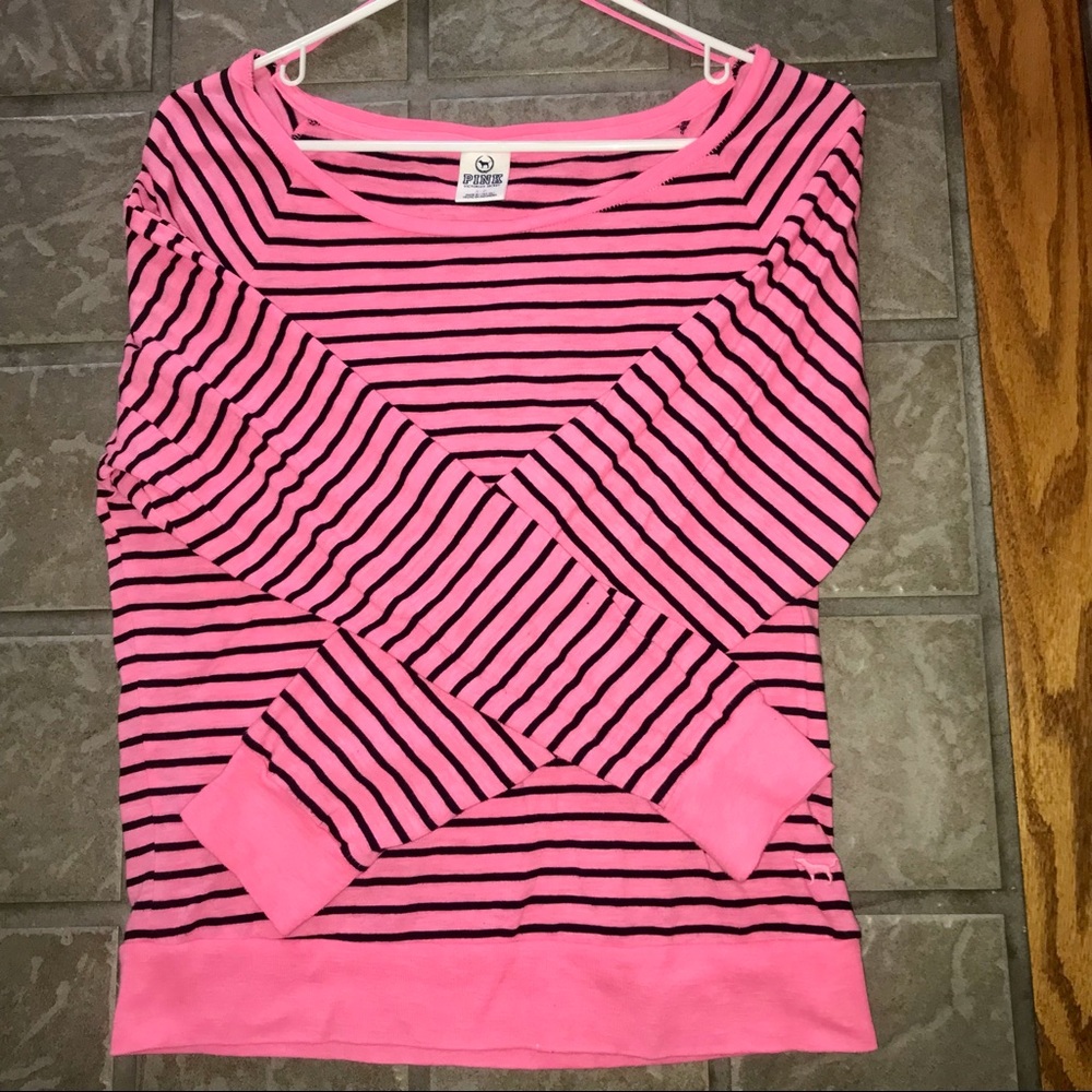 PINK | Long Sleeve Shirt | Pink/Black | Small